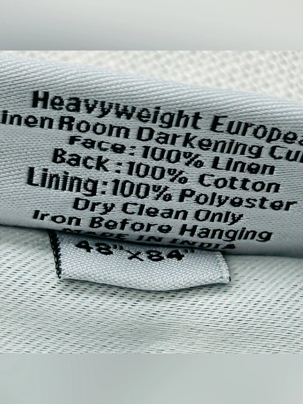 QUINCE Set 2 48x84 Heavyweight European Linen Room Darkening Curtains Cloud 9220